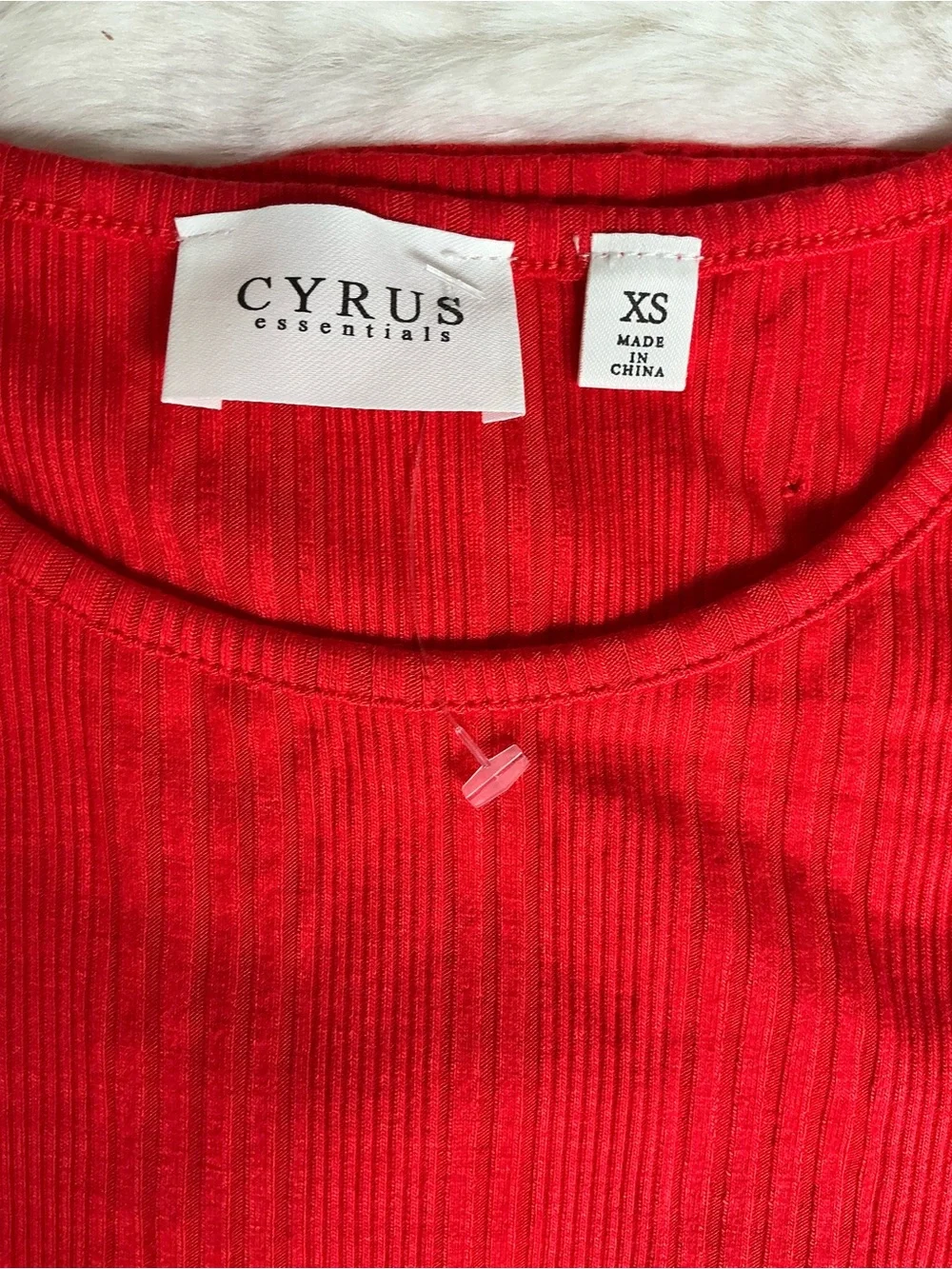 Cyrus Vibrant Red Ribbed Tank Top - Picture 3 of 4
